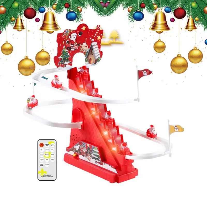 

Santa Claus Climbing Toy Automatic Stairs Electric Track Slide Climbing Toys Christmas Santa Claus Climbing Toys Fun Track Game