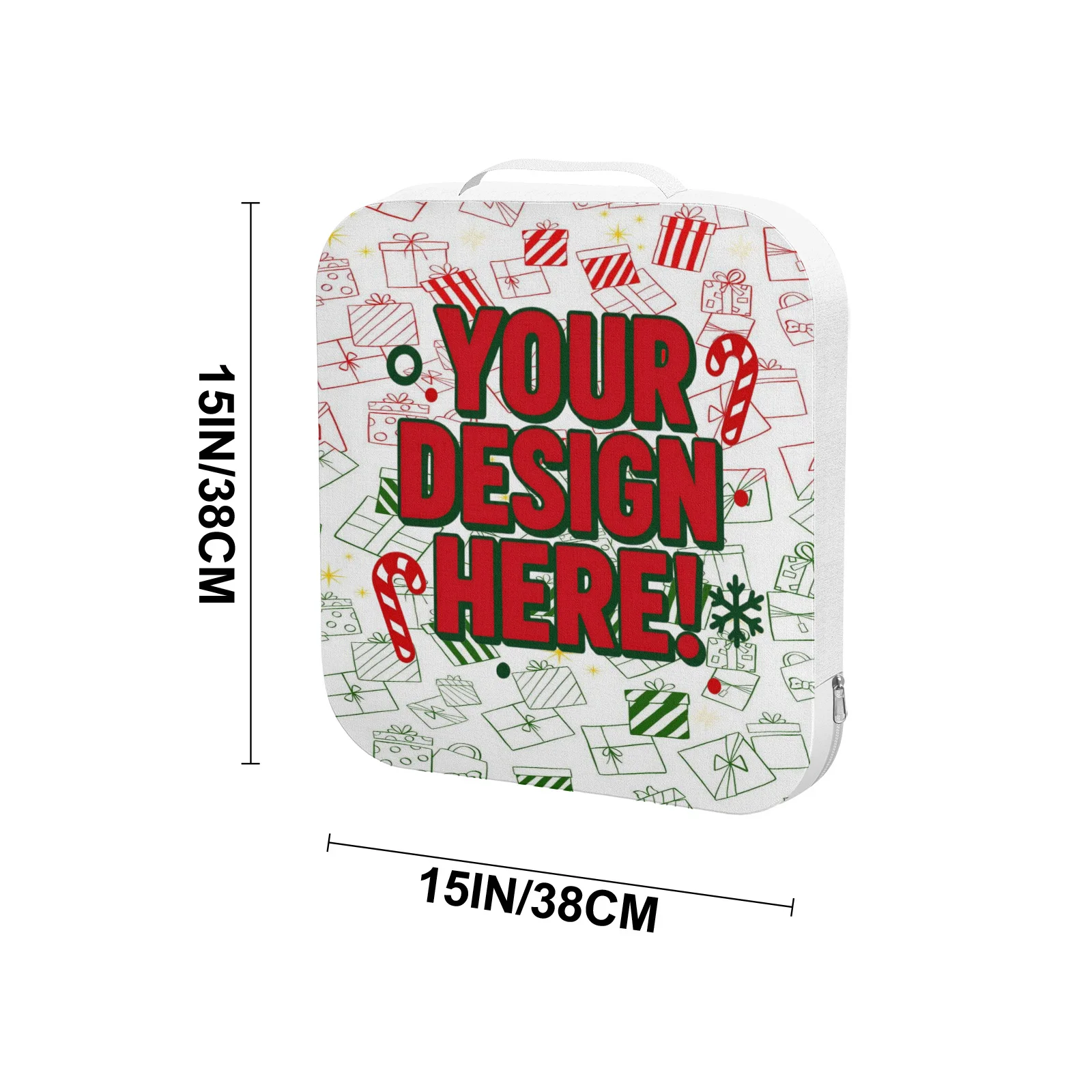 Custom Memory Foam Seat Cushion Personalized Photo Logo Text Chair Pad with Handle for Office Picnic Concert Festival