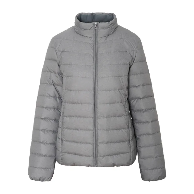 Down Jacket Women's Solid Color Autumn and Winter Lightweight Short White Duck Down Winter Coat