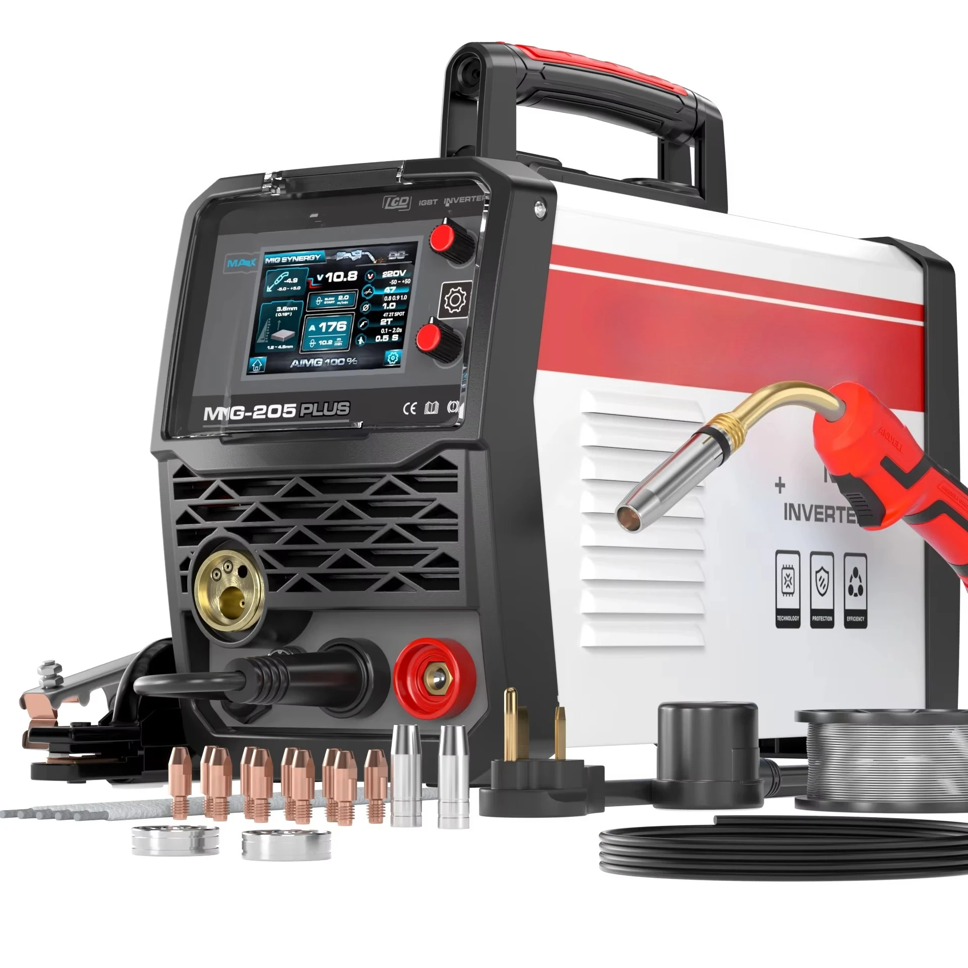 

ANDELI 2024 New LCD MIG-270 MIG ALUMINIUM MIG MMA LIFT TIG Spool Welding Machine