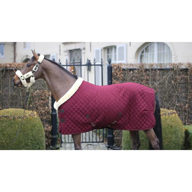 

Inner Wool Velvet Horse Blanket Winter Fleece Red Navy Green Twill Material Horse Stable Rug