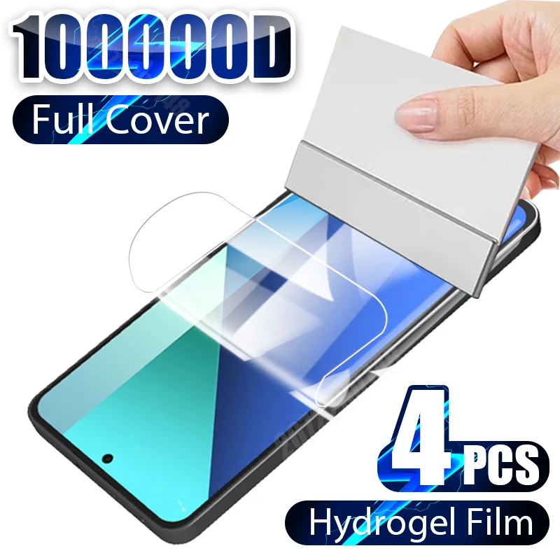 4PCS Hydrogel Film For Redmi Note 12 11 10 9 8 Pro Plus 5G 9T 8T 9S Screen Protector For Redmi 10C 10 9T 9C 9A 9 8 Note 11S 10S