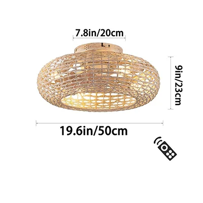 Boho gekooide plafondventilatoren verlicht bamboe plafondventilator ventilatoren afstandsbediening gelaagde rotan plafondventilator kamerdecoratie plafondventilatorlamp