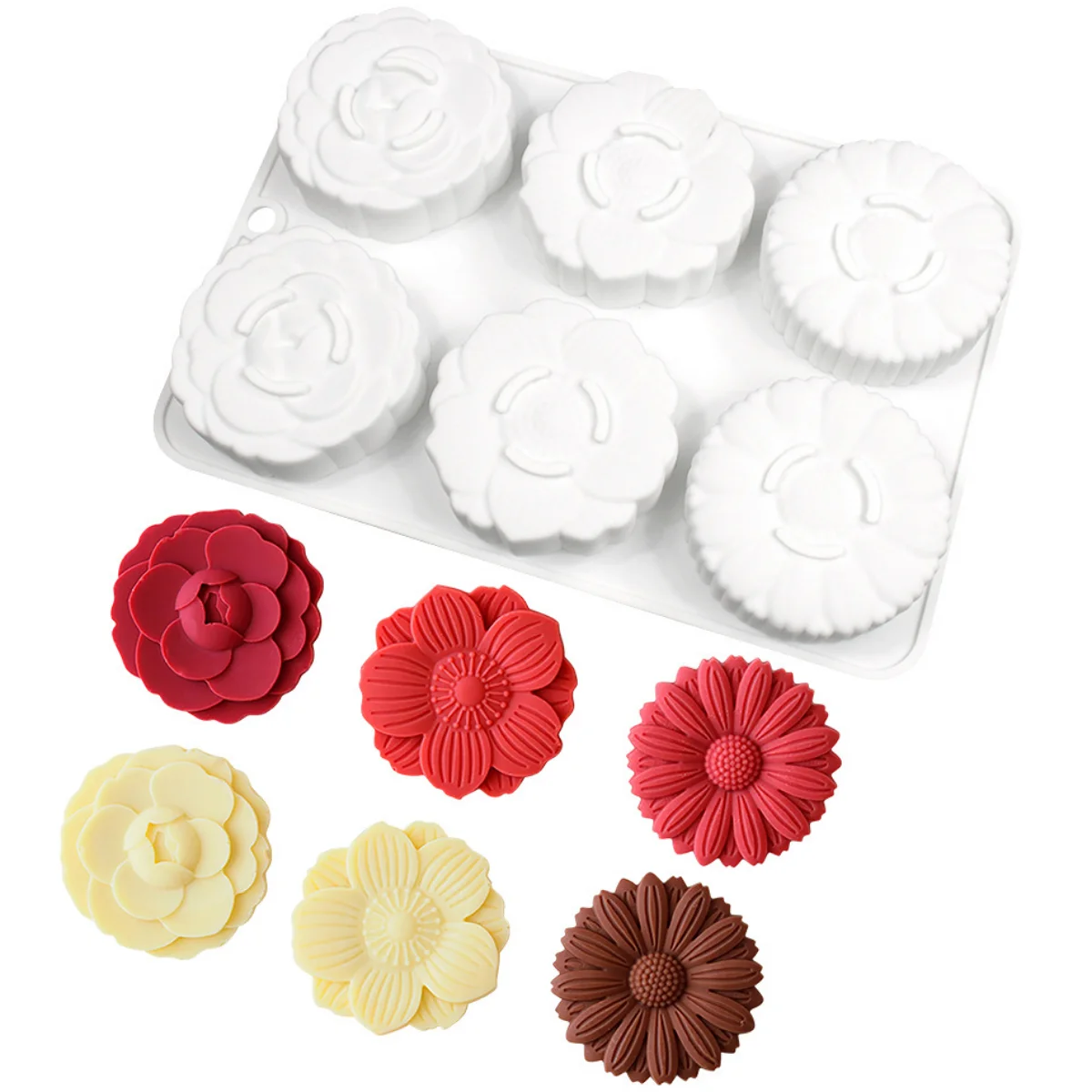 Sunflower Lotus Dessert Silicone Mold Multiple Styles Flower Mousse Cake Chocolate Biscuit Jelly Mooncake Baking Set Soap Mould