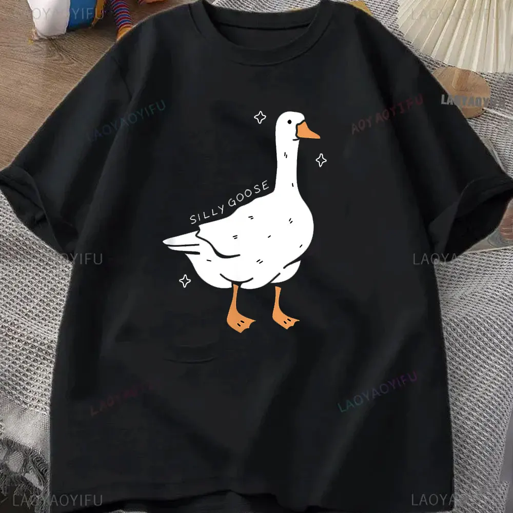 Above Good Tee Funny Silly Goose Cute Goose Lover Gift Unisex Shirt Women Men T-Shirt Funny Print Tops Men Women Kawaii Clothes