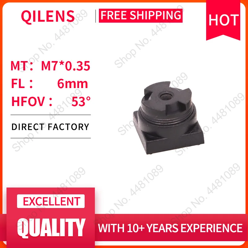 QILENS Obiektyw CCTV M7 6mm do mini kamery Security 720P 1080P HD Obiektyw z otworem na pin