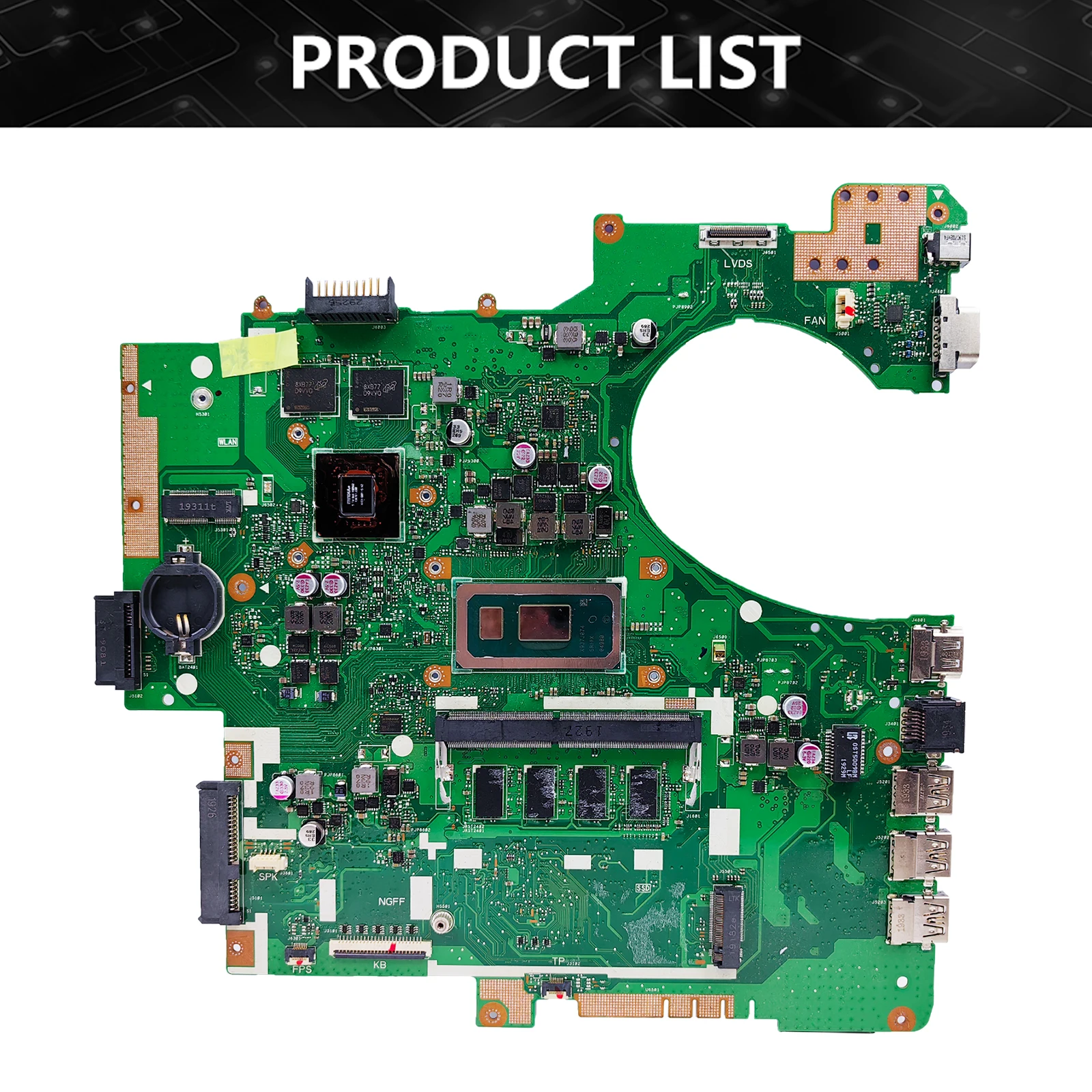 Placa-mãe portátil para ASUS PRO, P2540FB, P2540F, CPU, i3, i5, i7, 8ª Geração, 4 GB, 8 GB RAM, MX110-V2G, Notebook Mainboard