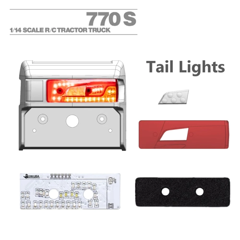 

New Flow Taillights 770s For 1/14 Tamiya Tows Scania R470 R620 Trailer Truck Diy Modified Car Toy Car Juwuba Model