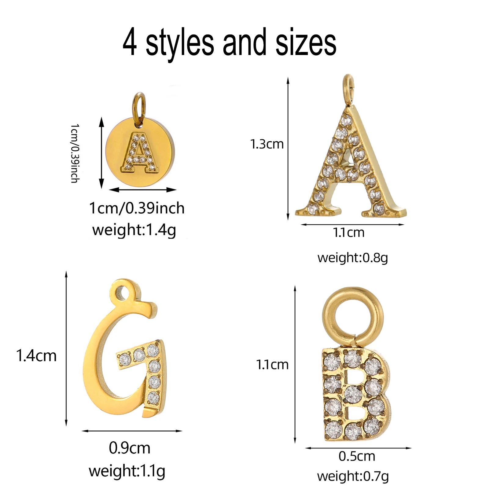 26Pcs/Set Stainless Steel A-Z Letter Charms Inital Name Little Pendant For Women's DIY Earrings Bracelet Necklace Making Finding