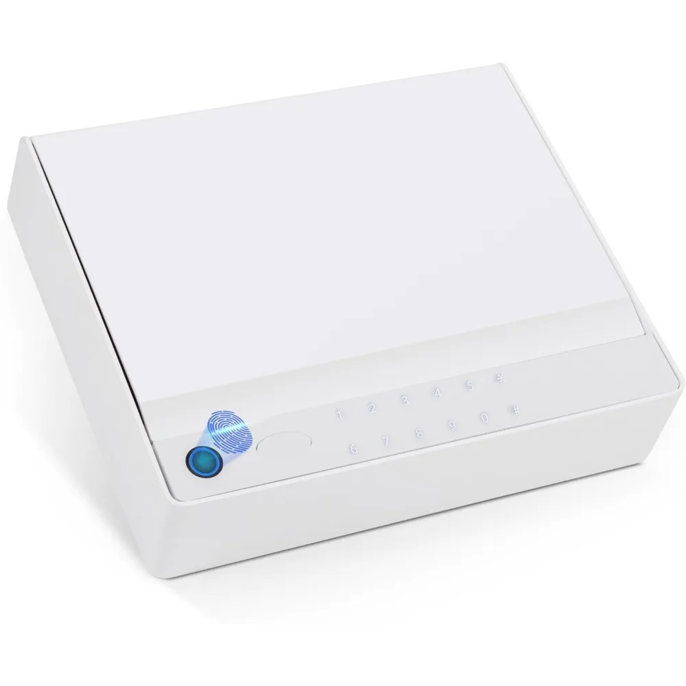 

Пистолетный сейф для пистолетов, биометрический сейф для пистолета, 4-сторонний доступ быстрого разблокировки с отпечатками пальцев, приложением, ключами и подушечкой для ключей, ящиком для пистолета для Liv