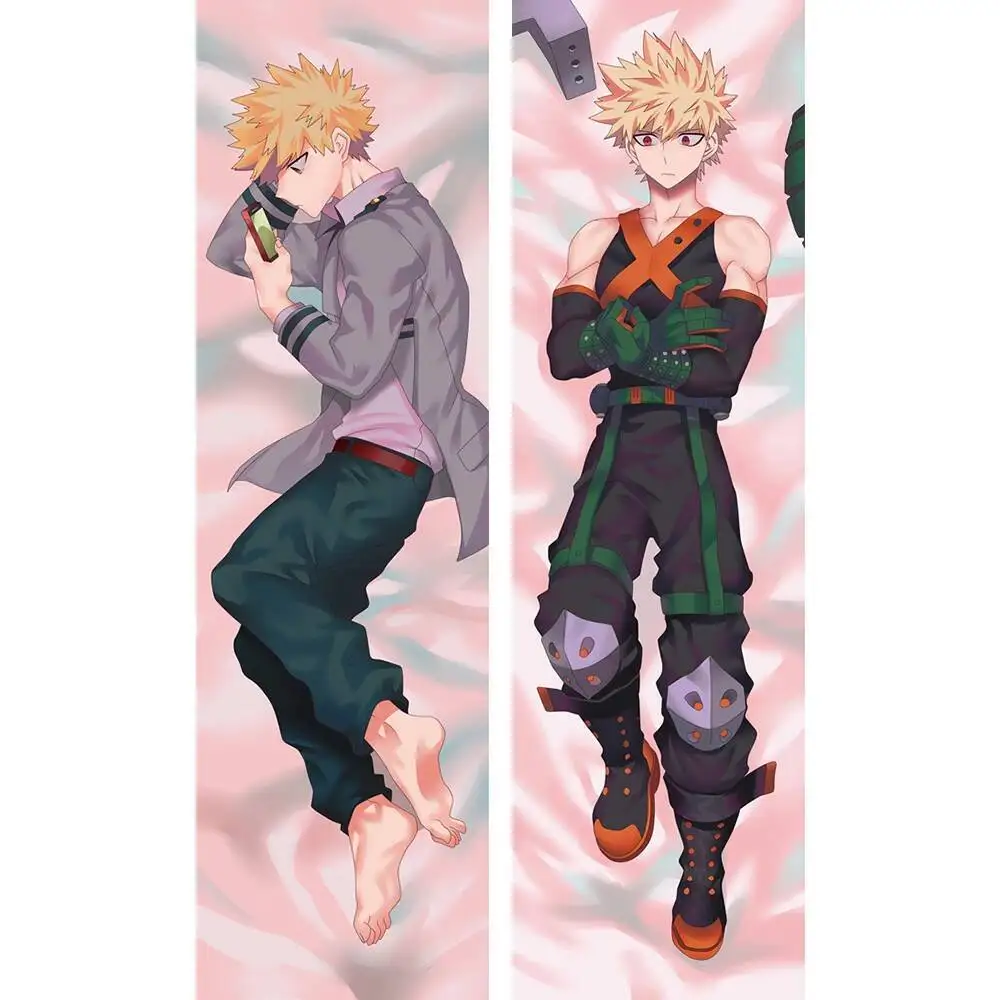 Anime Bakugou Katsuki Dakimakura Fullbody Case 120X40cm Peach Skin Throw Cushion DIY Pillow Cover Home Bedding In Stock