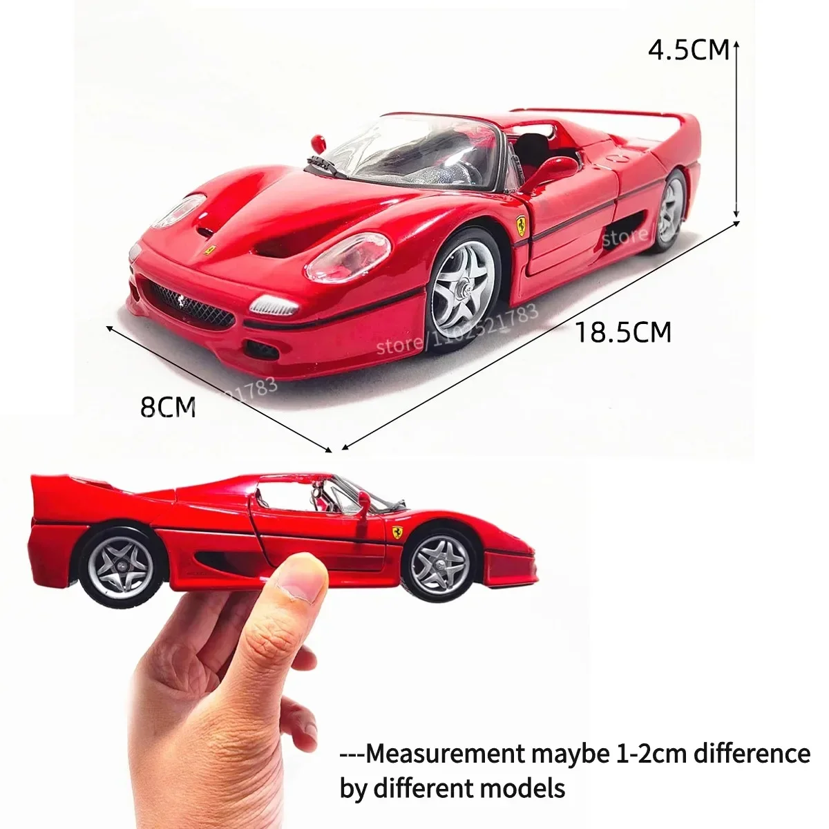 Bburago 1:24 Ferrari 250 GTO Replica Car Model Scale 458 488 Monza Enzo Miniature Toy - Gift for Diecast Car Enthusiasts