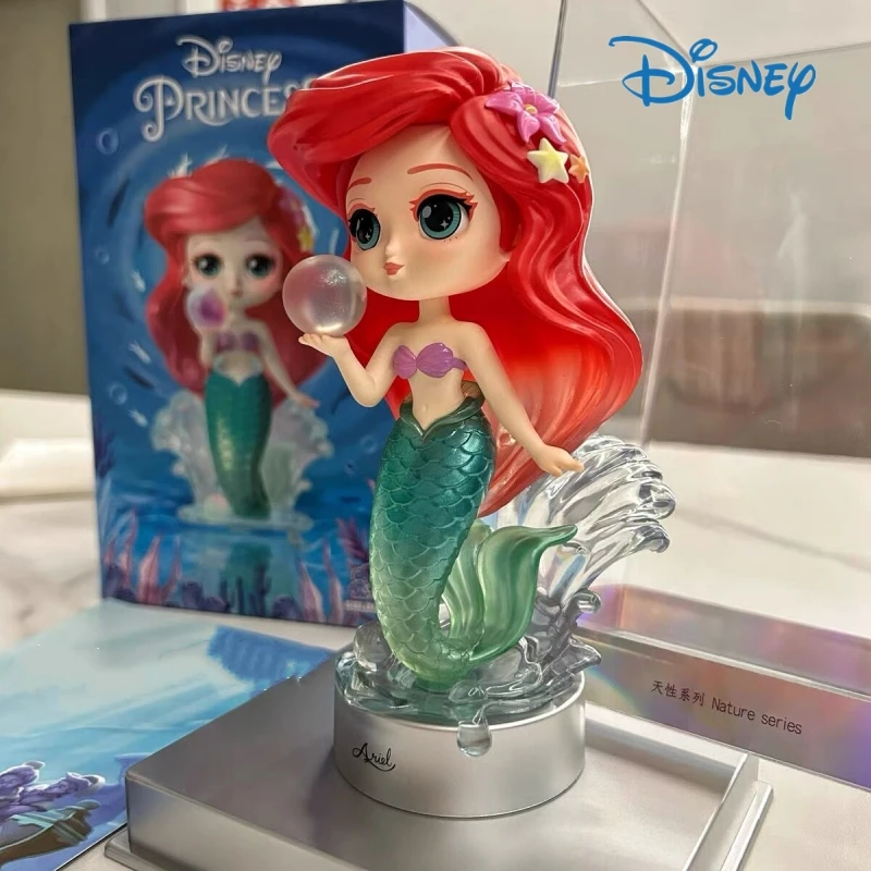 

Genuine Disney Princess Snow White Little Mermaid Ariel Rapunzel Figurine Kawaii Discoloration Model Statue Kids Gift Toy