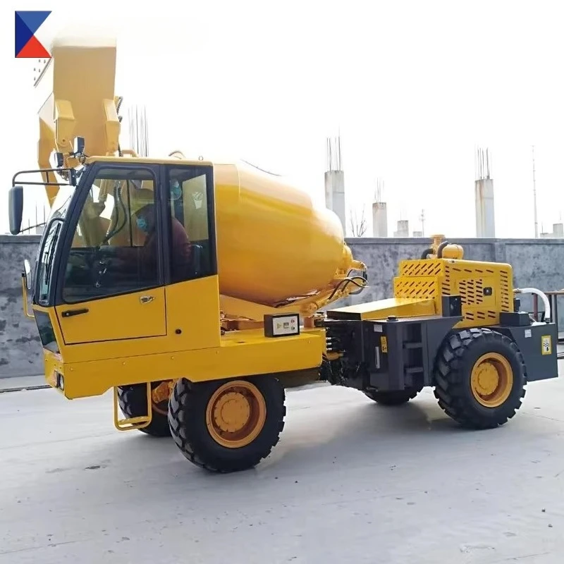 YG Customized Fully Automatic Feeding Concrete Mixer Truck Tank Truck Cement Integrated Pump Self-Feeding High Load Moment Mixin