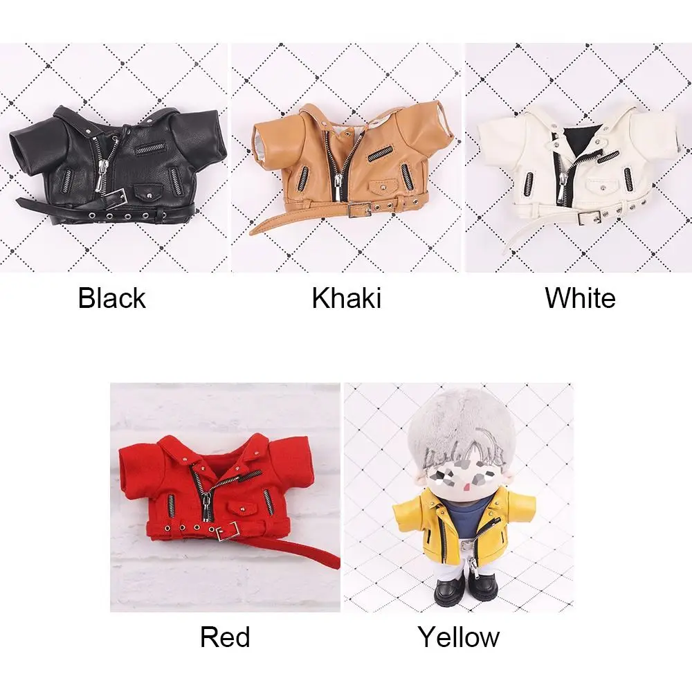 Tenues pour poupées BJD 1/12, accessoires, manteaux d'hiver, veste faite à la main, vêtements, hauts en cuir PU