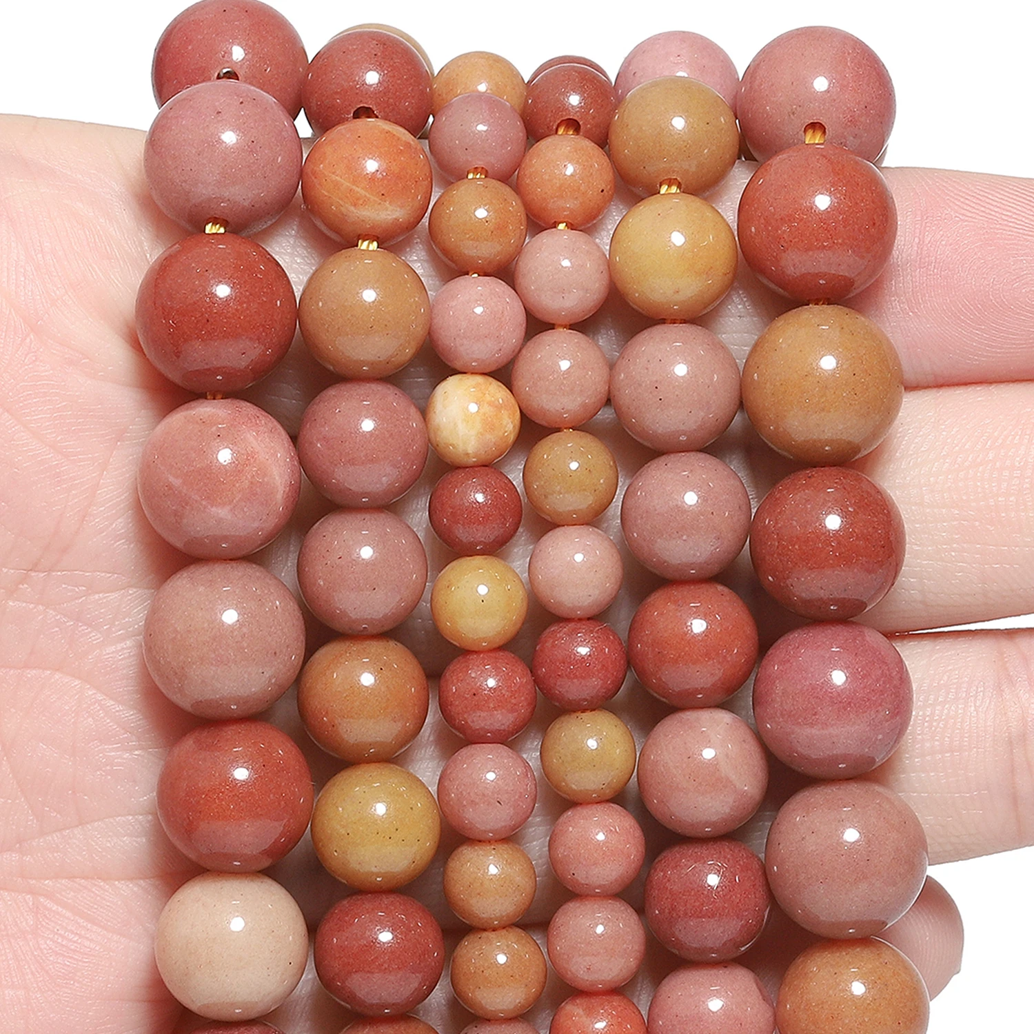 6mm 8mm10mm 천연 옥 비즈 보석에 대한 라운드 루즈 스페이서 비즈 Diy 구슬 공예 액세서리 만들기 도매