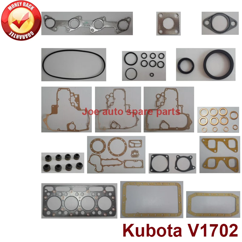 complete repair Overhaul engine full gasket set kit for Kubota engine: V1702