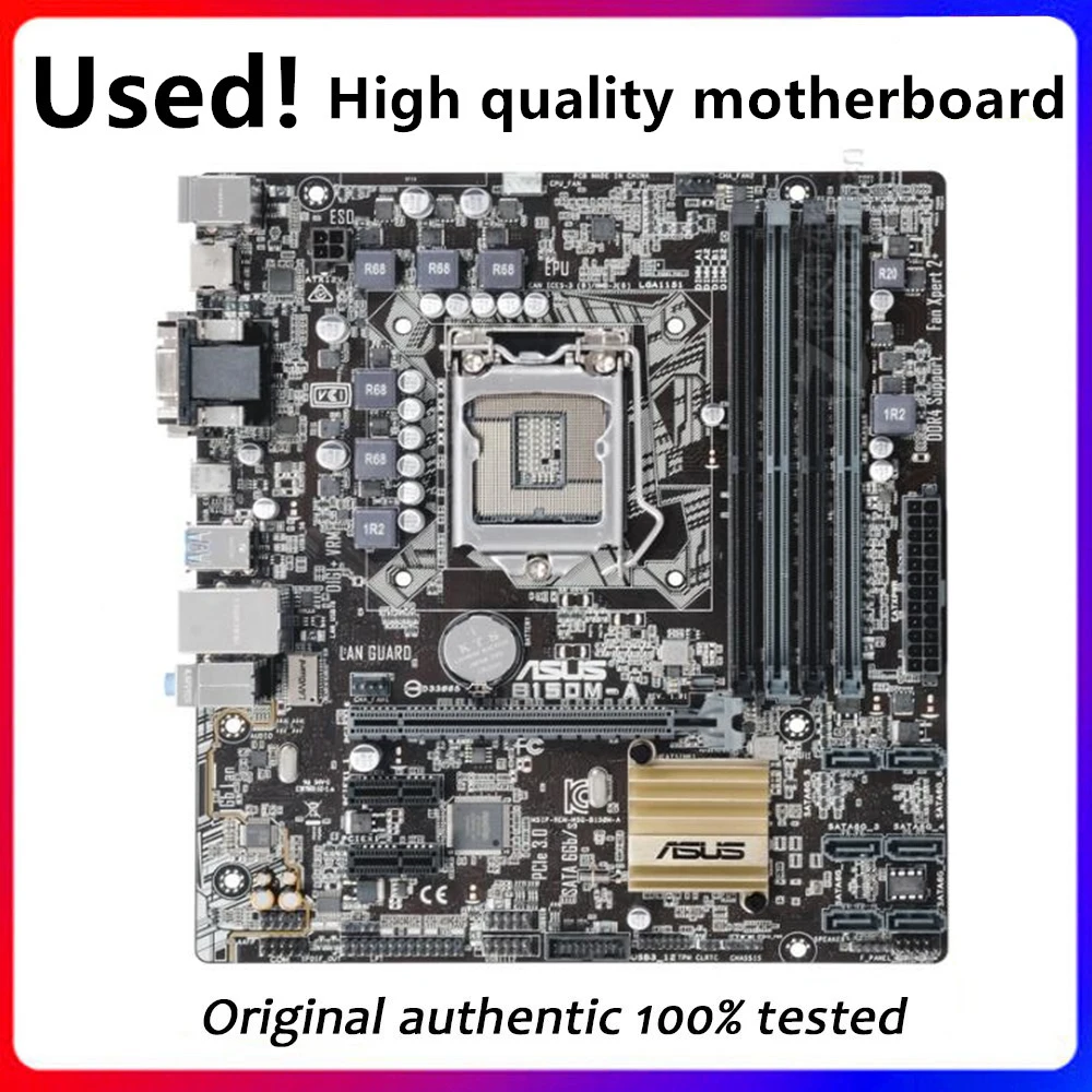 For Asus B150M-A Original Used Desktop Intel B150 B150M DDR4 64gb Motherboard LGA 1151  i7/i5/i3 USB3.0 SATA3