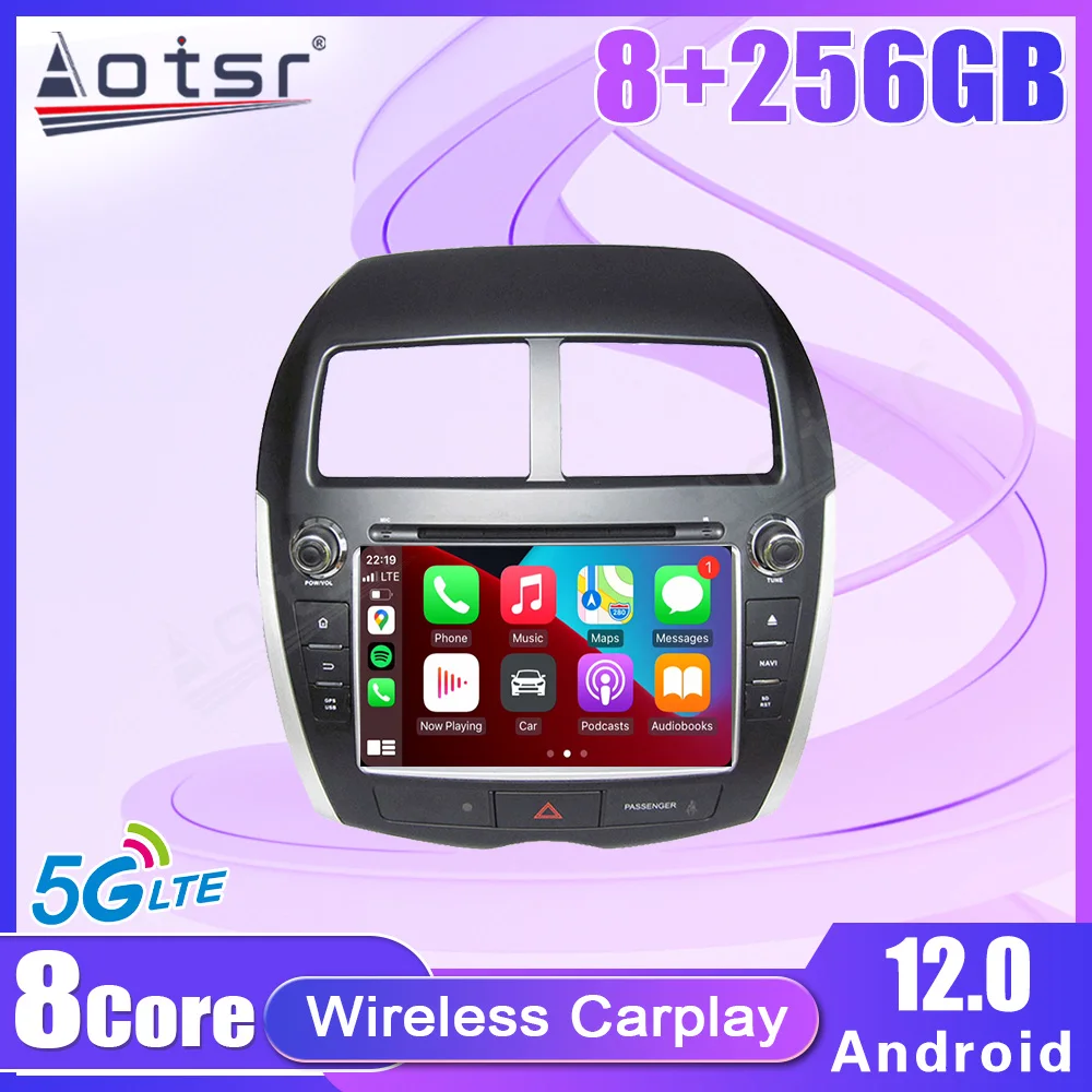 2 Din Android 12 Carplay Car Radio for Mitsubishi ASX 2010 2011 2012  Multimedia Video Player QLED screen GPS 5G Stereo 8 core