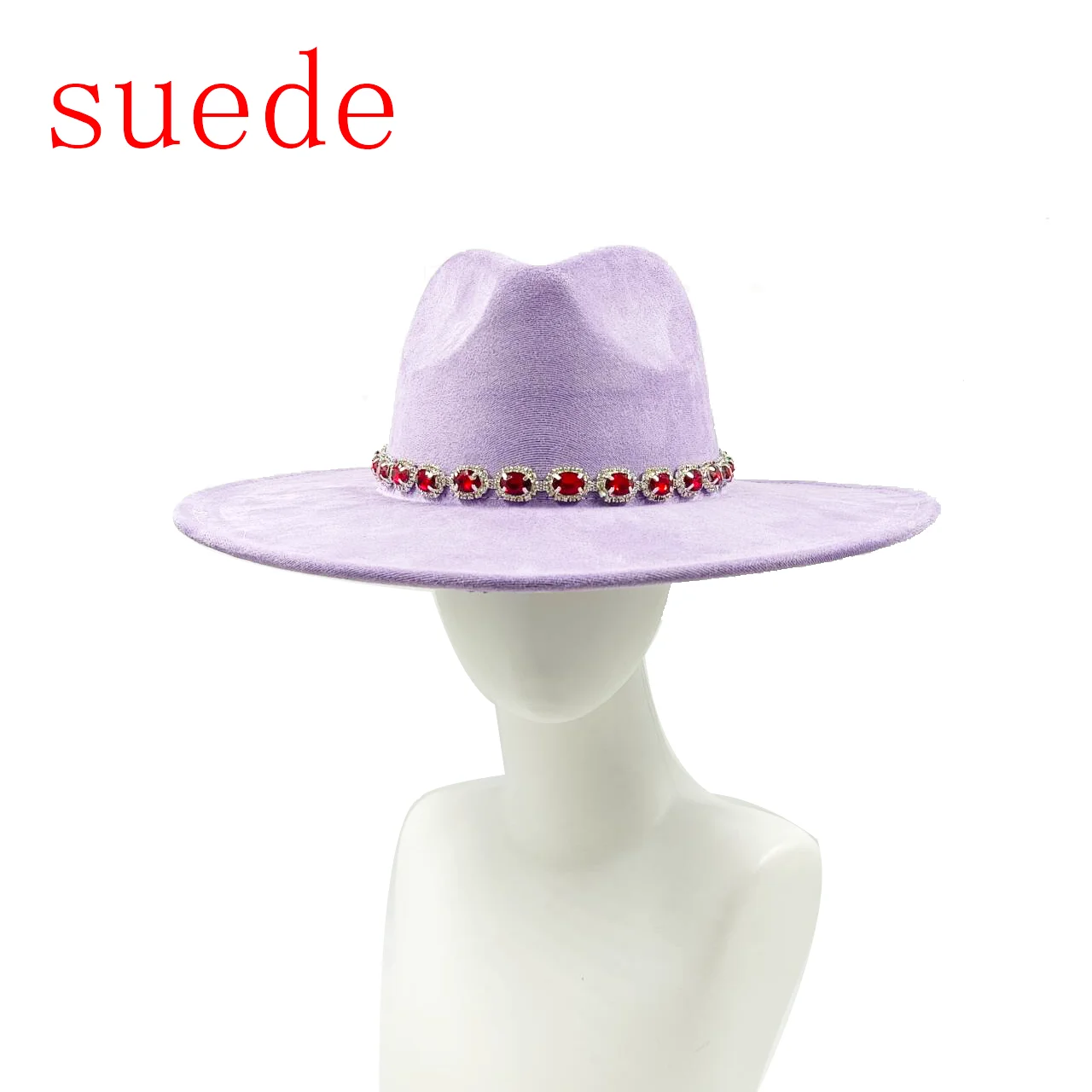Fedora Nubuck Leather Ladies Luxury Rhinestone Hat Fashion Accessories Panama Hat Wedding Hat Wide Brim gorras para hombres