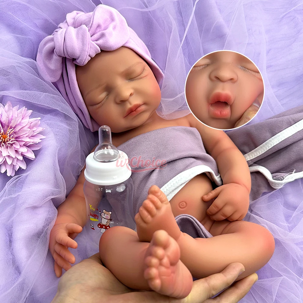 17 polegadas 3D pele realista silicone renascido bebê menina corpo macio completo realista pode usar chupetas boneca ponderada para colecionadores