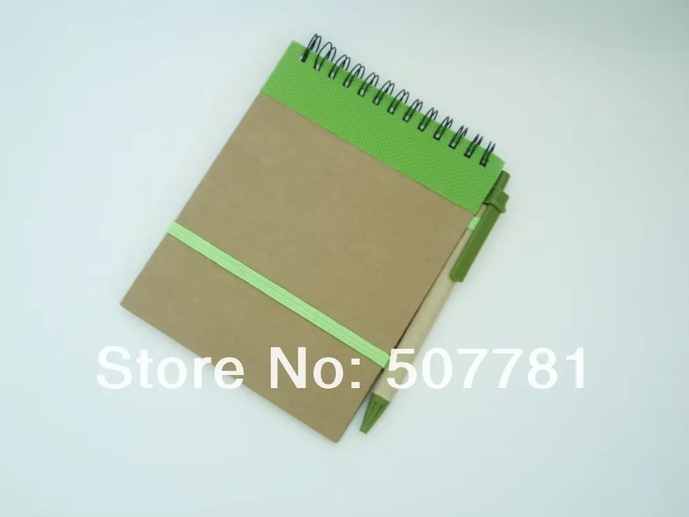 

Free 1 Color Customized Logo environmental protection notebook With pens stationery notebook, 1000pcs/lot