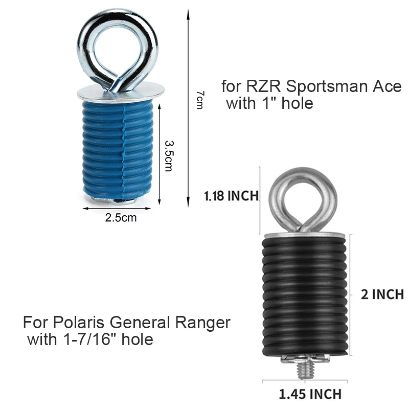 Anclajes de amarre de 6 piezas, hebilla fija para Polaris General Ranger con agujero de 1-7/16 "para RZR Sportsman Ace con agujero de 1"