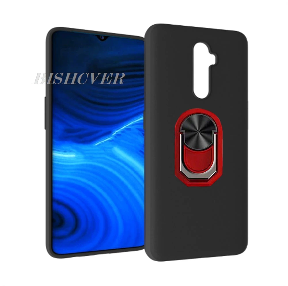 Para Realme X2 Pro 6,5 "RealmeX2Pro RealmeX2 X2Pro RealmeXT XT soporte de anillo trasero funda de teléfono TPU cubierta de silicona suave