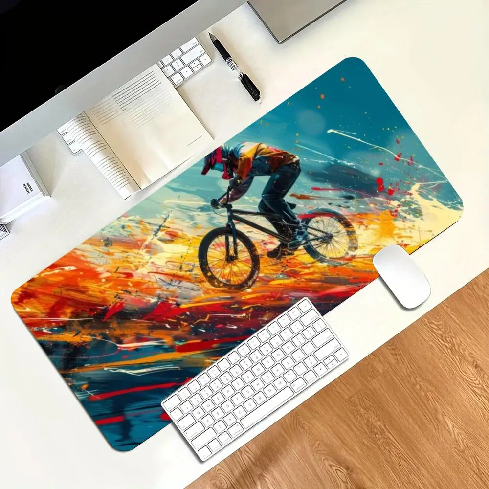 Dynamic Cycling Graffiti Gaming Mouse Pad Non Slip Rubber Desk Mat Bike Art Deskpad For Office Gaming Desktop PC Home Daily Use