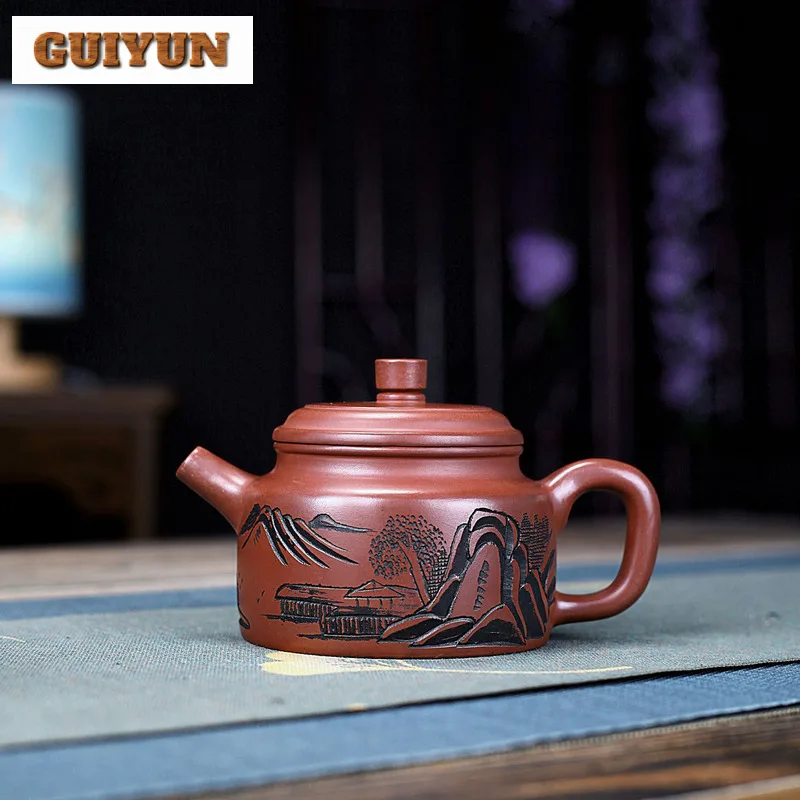 300 мл древние фиолетовые глиняные чайники Исин, горшок Dezhong ручной работы, чайник с необработанной рудой и кровью дракона, грязевой чайник, китайский чайный сервиз Zisha, кафе 300 мл древние фиолетовые глиняные чайники Исин, горшок Dezhong ручной работы, чайник с необработанной рудой и кровью дракона, грязевой чайник, китайский чайный сервиз Zisha, кафе