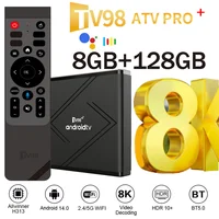 Nuevo TV98 ATV Pro Plus TV Box Android 14 reproductor multimedia 4G 5G Dual Wifi6 8K 4K BT5.0 control remoto por voz Allwinner H313 Quad Core iptv