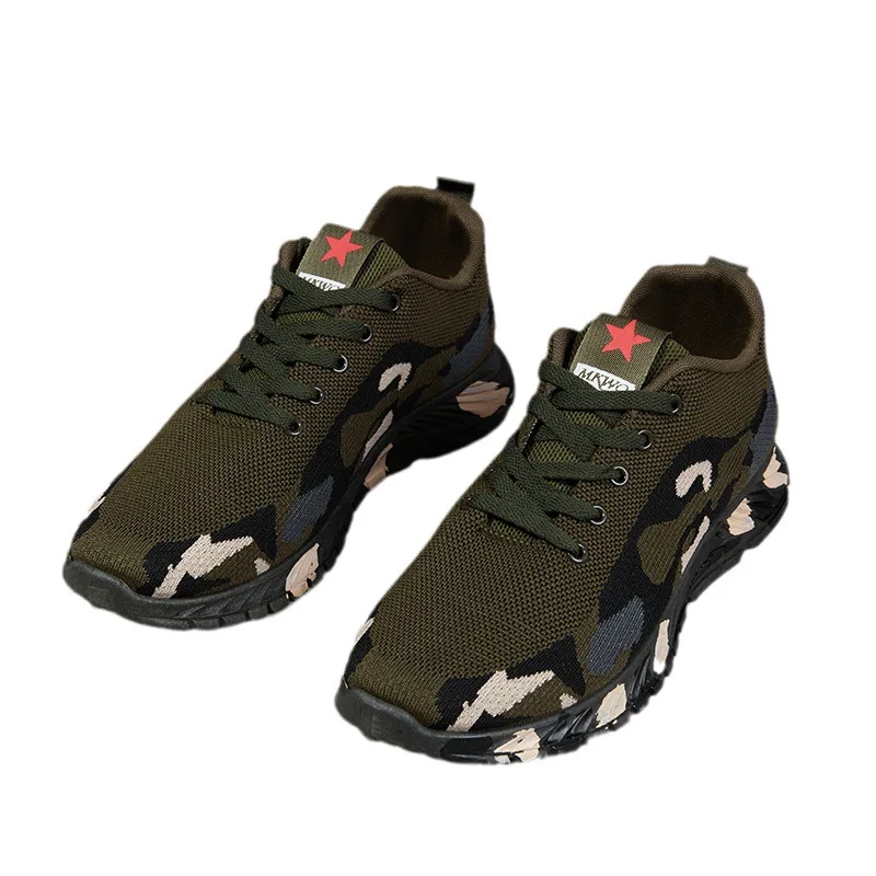 2024 tênis camuflados moda masculina antiderrapante superfície de malha respirável sapatos esportivos ao ar livre sapatos de caminhada leves