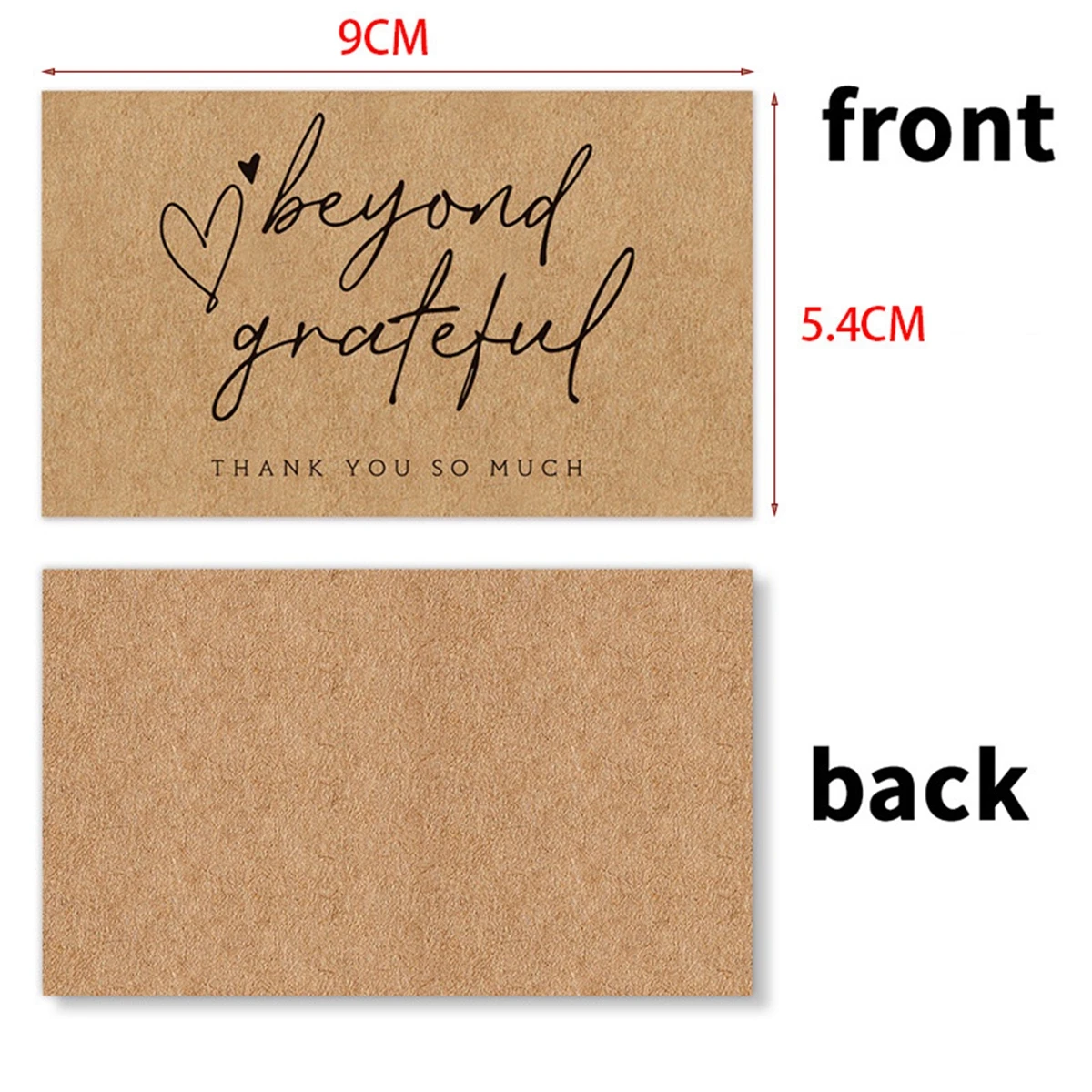50pcs Natural Kraft Paper Thank You Cards for Small Business Appreciation Enterprise Thank You For Your order Card Greeting Card