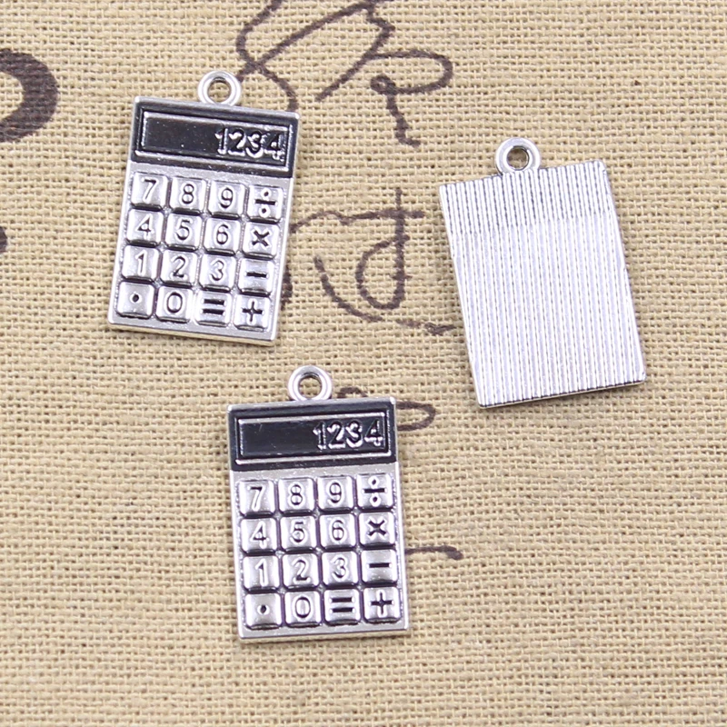 12pcs Charms Calculator Counter 25x15mm Antique Silver Color Pendants DIY Crafts Making Findings Handmade Tibetan Jewelry