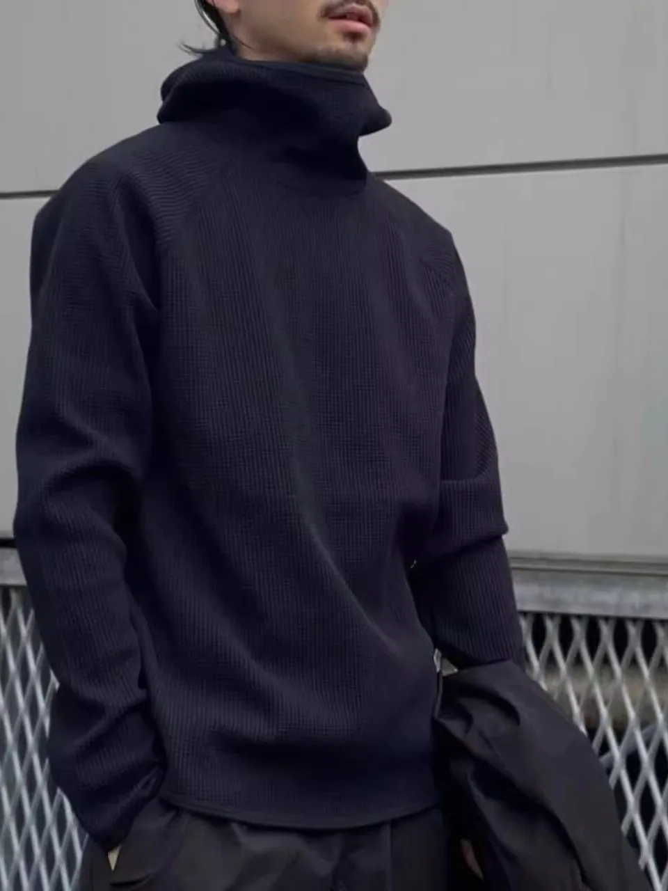 Elegant Heavyweight Men's Hooded High Collar Breathable Autumn Winter Sweater Fashionable Functional Style Polyester Fabric