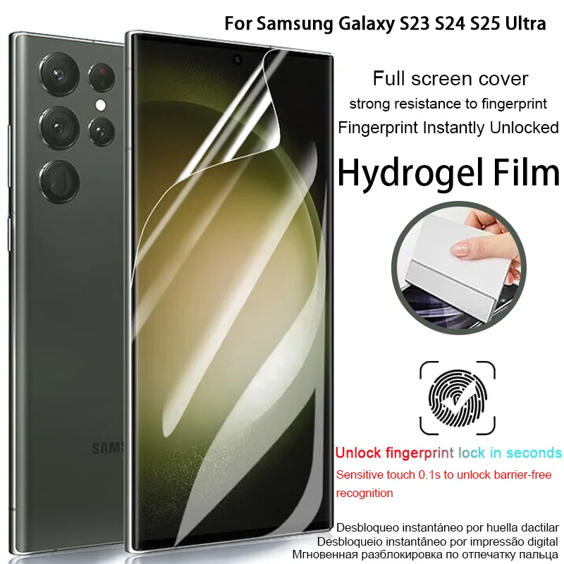

5 шт. гидрогелевая пленка HD для Samsung Galaxy S25 S24 S23 S22 S21 S20 Plus Ultra FE Защитная пленка для экрана Note20 10 A15 A35 A16 A54 A55 5G