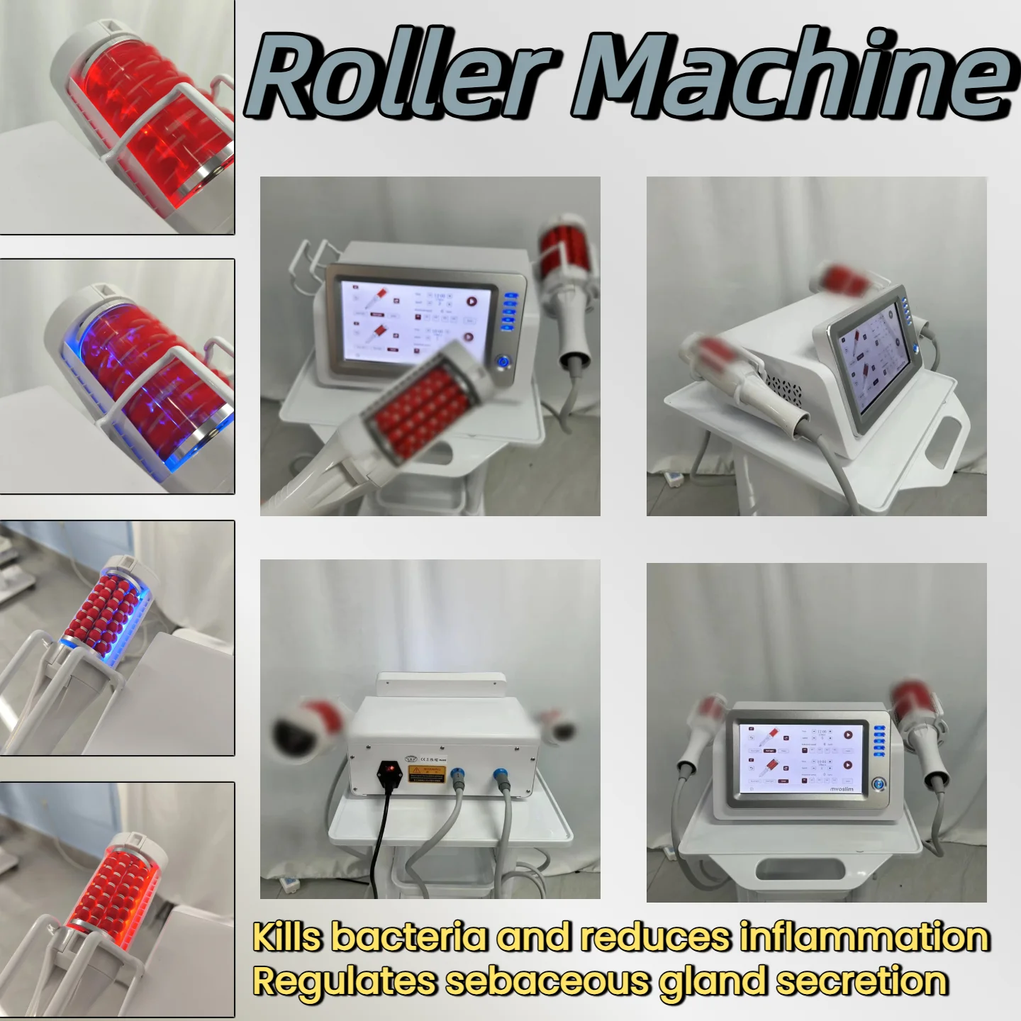 

MYOslim Роликовая машина для похудения, скульптурирования тела, красный и синий свет, EMS-трубка, стимулирует коллагеновый синтез, машина для похудения