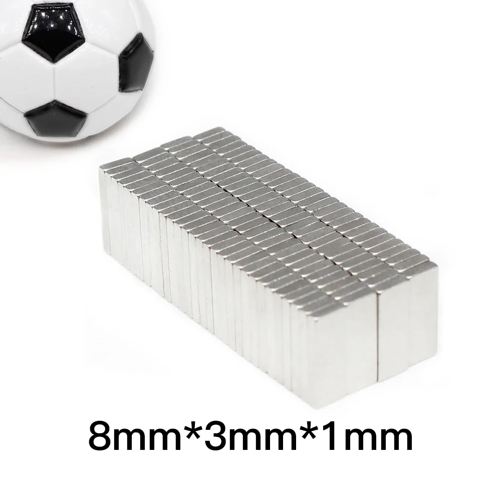 8x3x1 مللي متر رقيقة صغيرة رباعية مغناطيس 8x3x1 مللي متر مغناطيس قوي قوي للمنزل الثلاجة ، مكتب ، DIY بها بنفسك 8*3*1