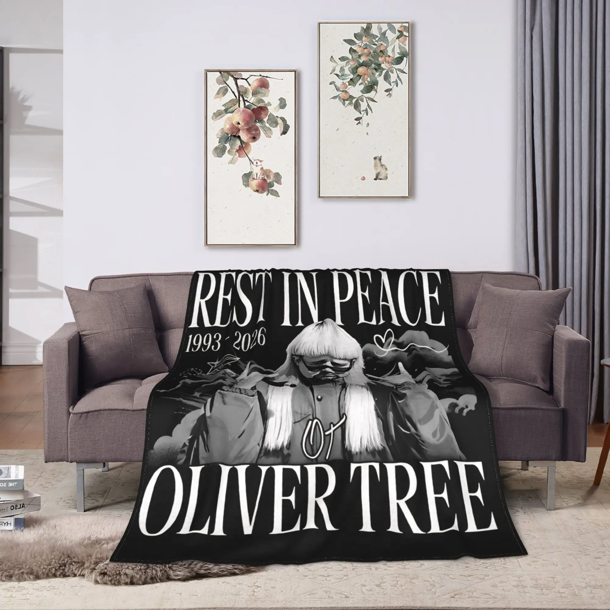 In loving memory OT Oliver Tree Rest In Peace 1993 to 2026 Memorial Throw Blanket Warm Soft Aesthetic Blanket  Bedspread Cover