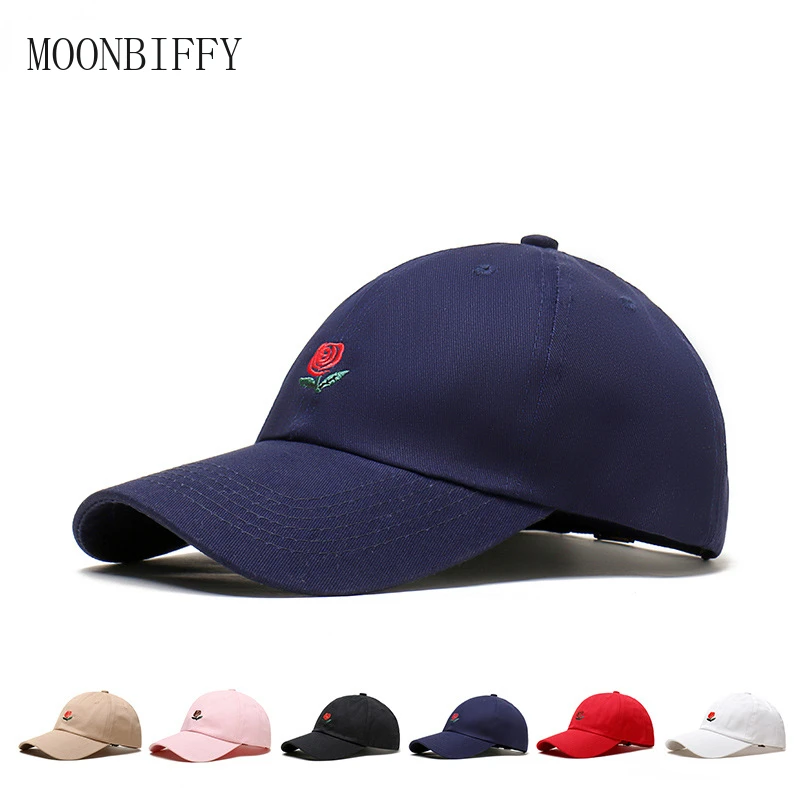 

New Rose Embroidery Women Baseball Cap Summer Outdoor Sports Snapback Hats for Men Fashion Comfortable Sunshade Baseball Caps