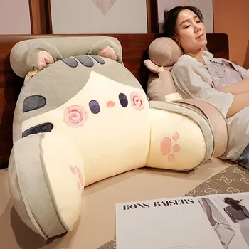 탈착식 및 세탁 가능한 허리 지지대 침대 베개, 큰 등받이 쿠션, 침대 독서 및 놀이 휴대폰 베개, 소파 쿠션