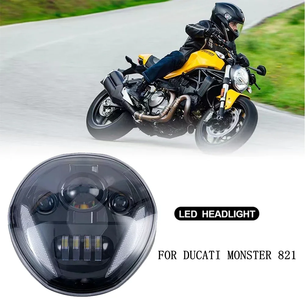 

Pop Pop для Ducati Monster, светодиодная фара, передняя фара DRL в сборе для Monster 821 2015-2017, Monster 1200/1200s/1200r 20