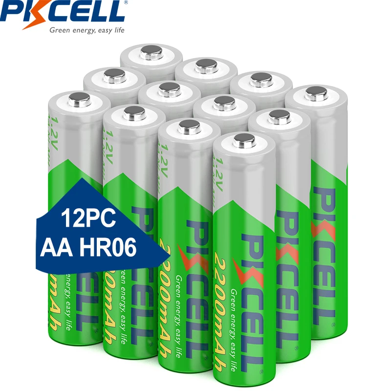 12PC AA 2200mAh Rechargeable Battery 2A AA NI-MH Low Self Discharge Batteries 1.2V And 3PC BOX For Flashlight,Toys,LED Light