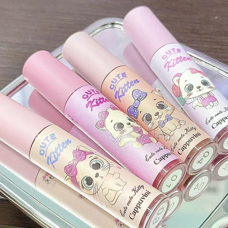 カプビニ 防水ムースリップグロス スムーズで塗りやすい ベルベットピーチピンク リップマッド ヌード 長持ちリキッドリップスティック メイクアップ コスメ