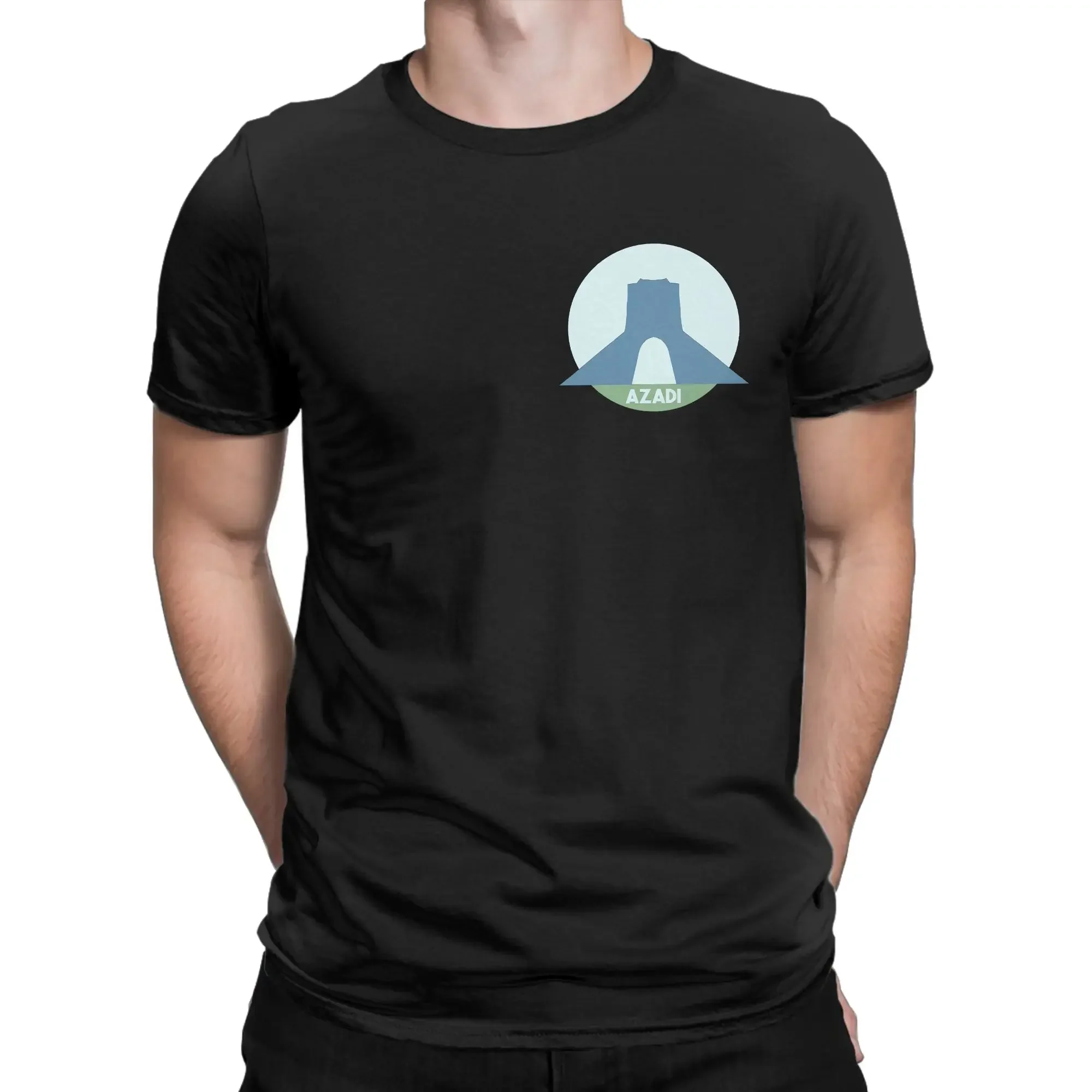 Azadi Tower Iran T-Shirt Summer  Popular T-Shirts Man 100% Cotton O-Neck Oversized Top Tees Short-Sleeved Y2K Funny Tshirt