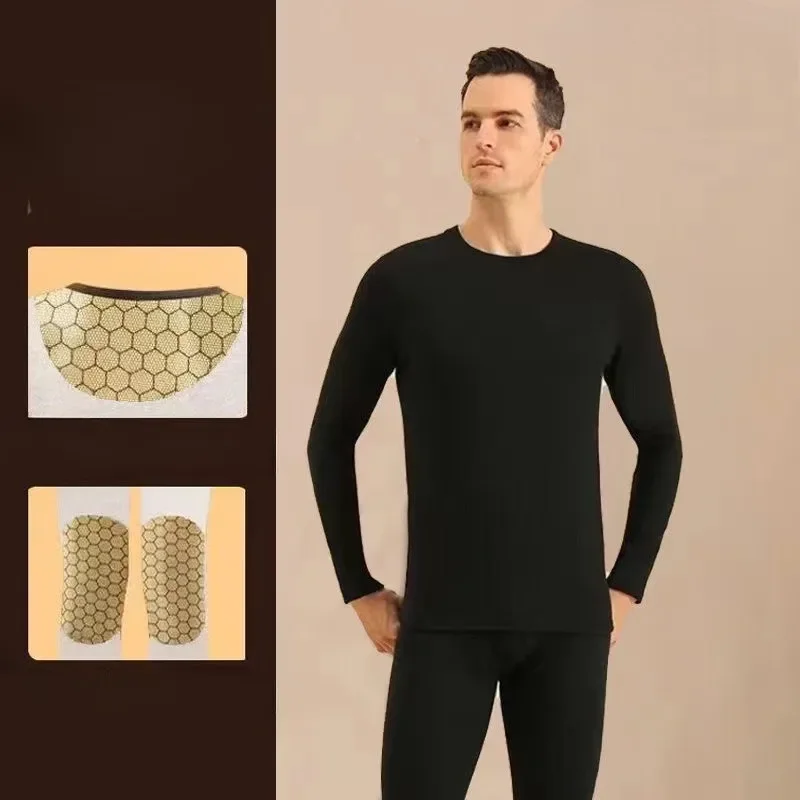 Warm Underwear for Men Couple Set Thick Black Gold Lock Warm Long Johns Underwear Set for Women Winter Factory Straight Comfort