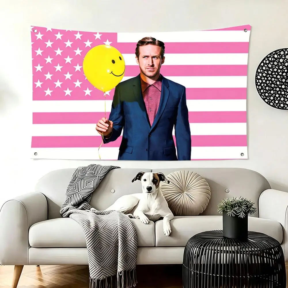 Ryan Gosling Pink American Flags  For Living Room Home Dorm Decor Wall Outdoor Camping Party Banner Gifts