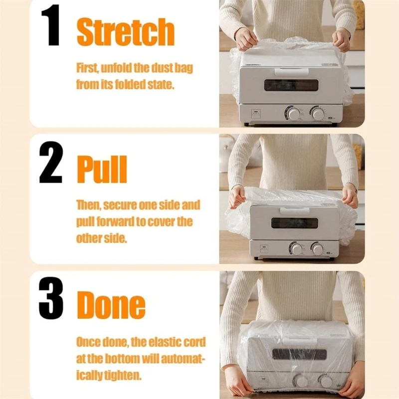 Набор из 100 защитных чехлов для кухни 90x110 см. Легко чистящаяся крышка для кухонного оборудования. Пластиковая текстура. для