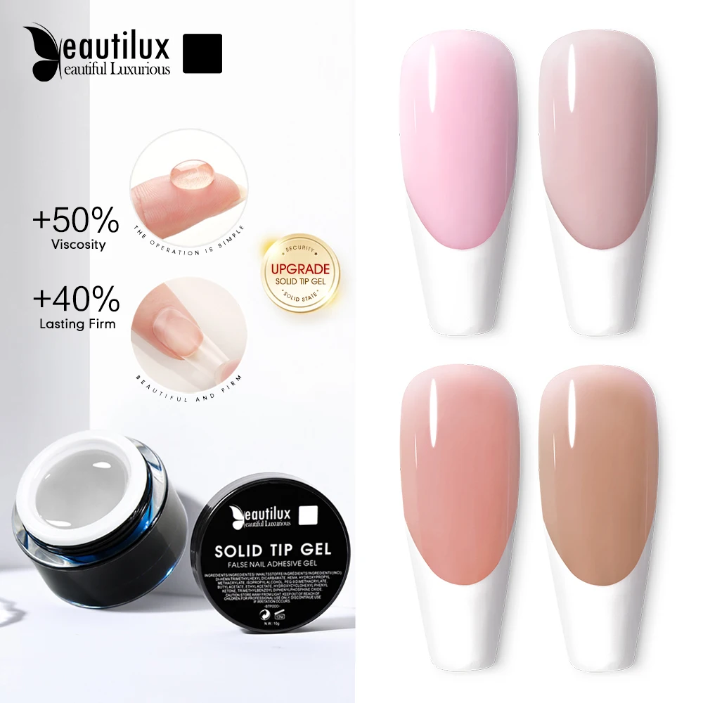 

Beautilux Solid Tip Gel False Fake Nail Soak Off Jelly Gummy Base Gel Glue For American Pose Capsule Tips Adehesive