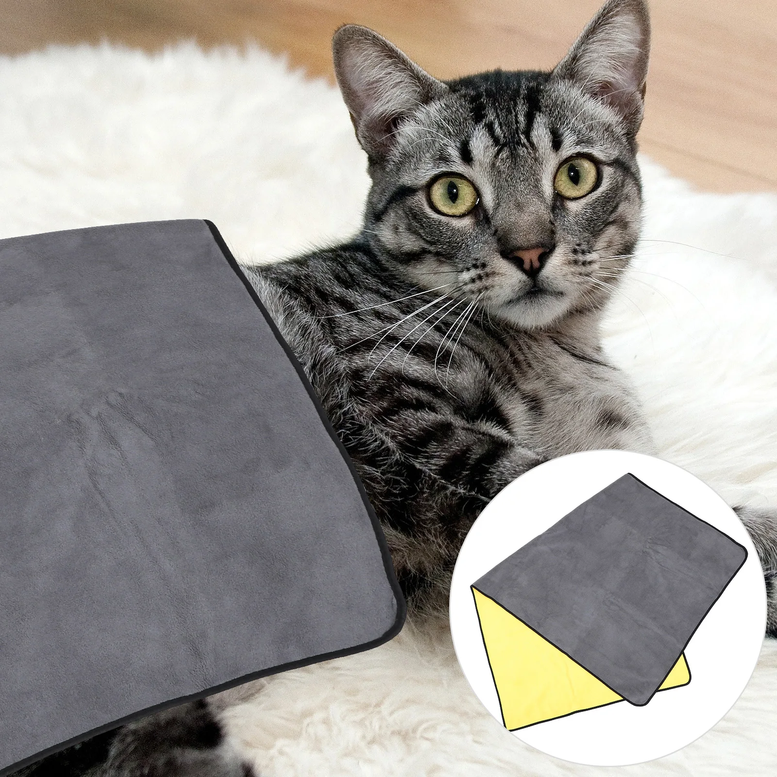 

1pc Fast-Dry Pet Towel Strong Water Absorption High Tenacity Durable Machine Washable Ultra-Fast Drying Soft For Small Medium